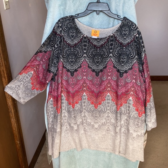 Relisted Ruby Rd cozy vibes boho print top size 2X - Picture 4 of 15